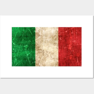 Vintage Aged and Scratched Italian Flag Posters and Art